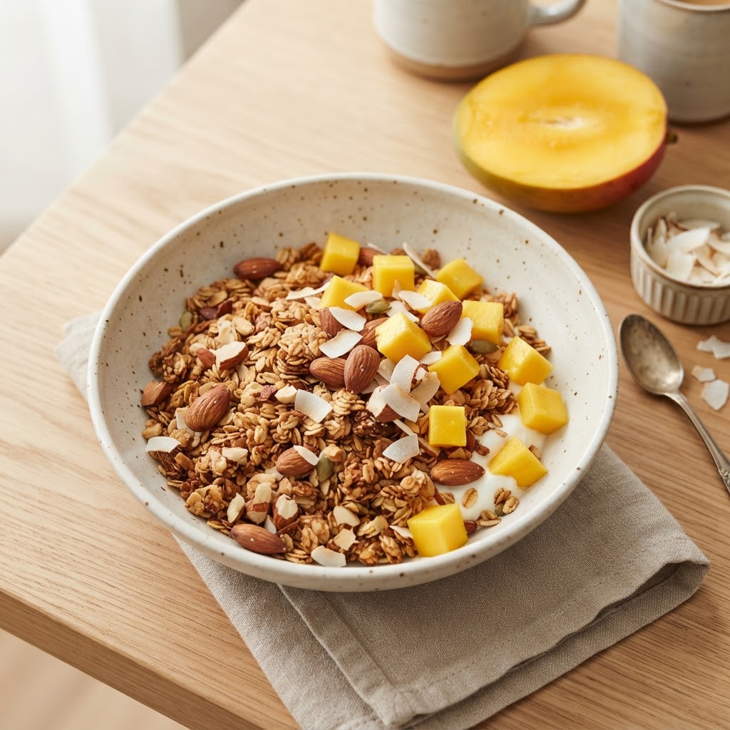 High Protein Kokos-Mango Granola